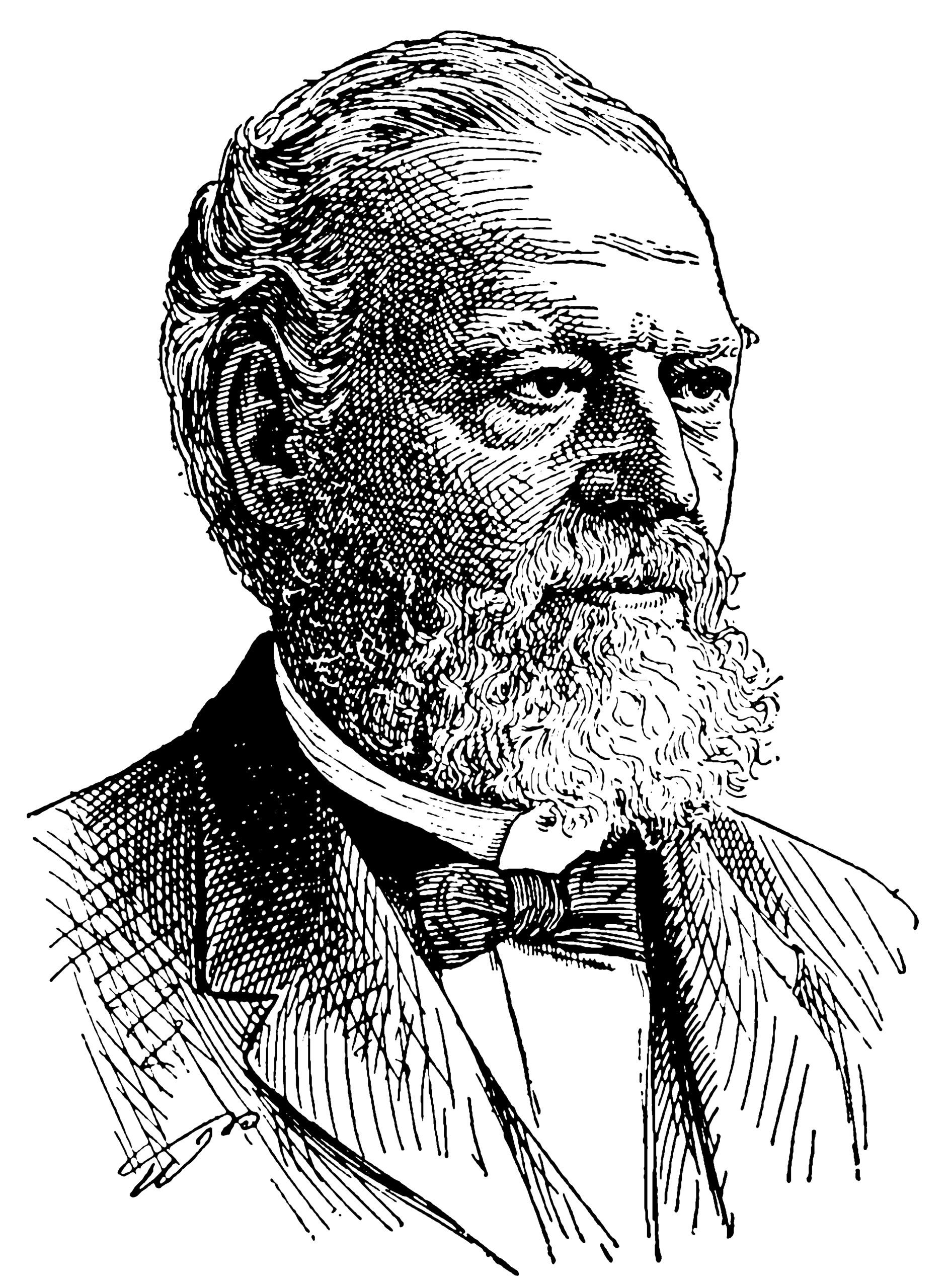 Black-and-white illustration of Thomas Meehan