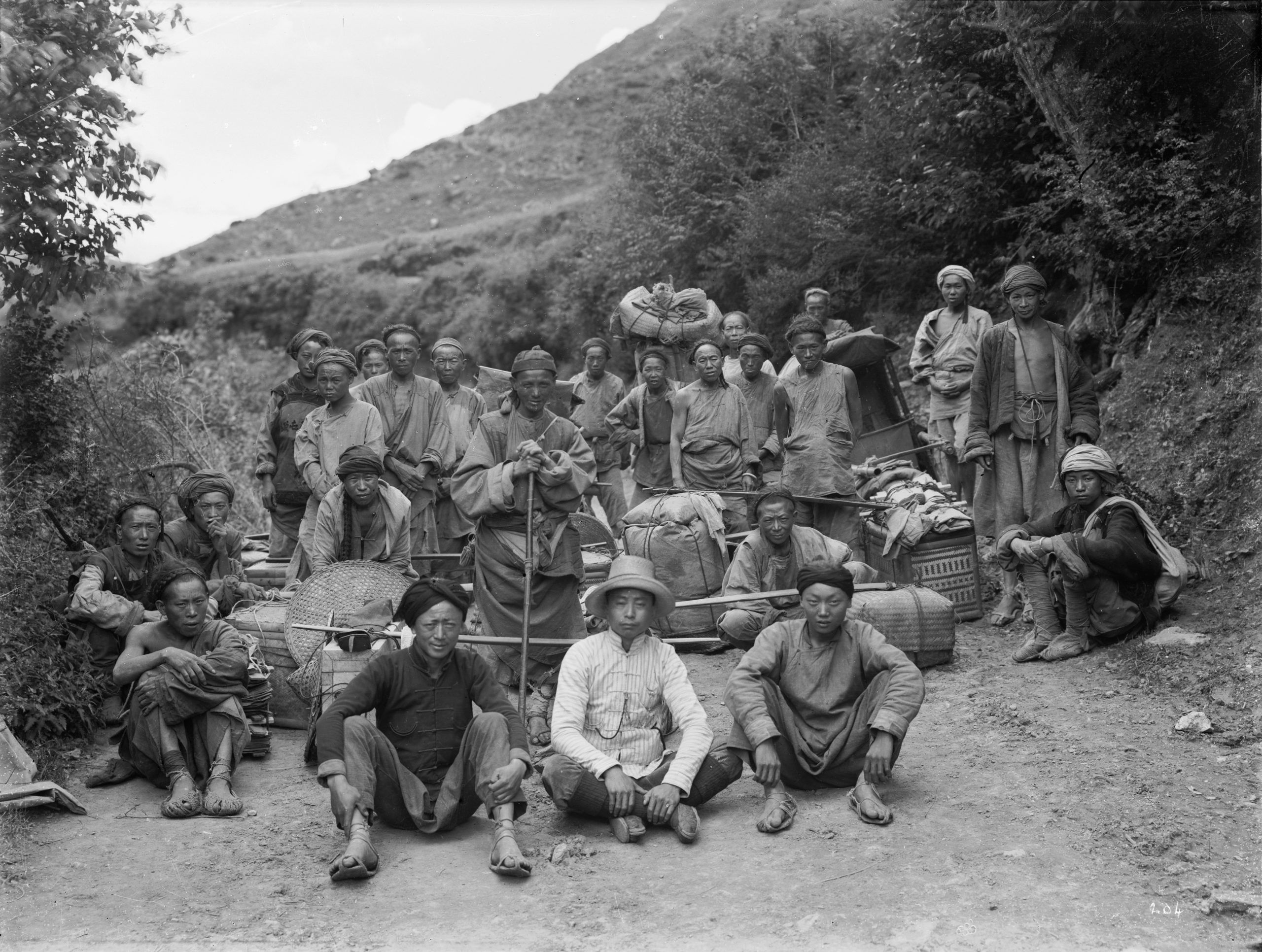 Wilson's Expedition Caravan, Tachien-lu (Kangding), Sichuan, China, 1908.
