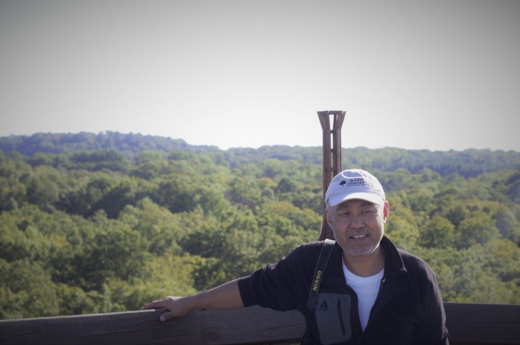 Kang Wang at Emergent Tower Holden Arboretum by Sean Halloran