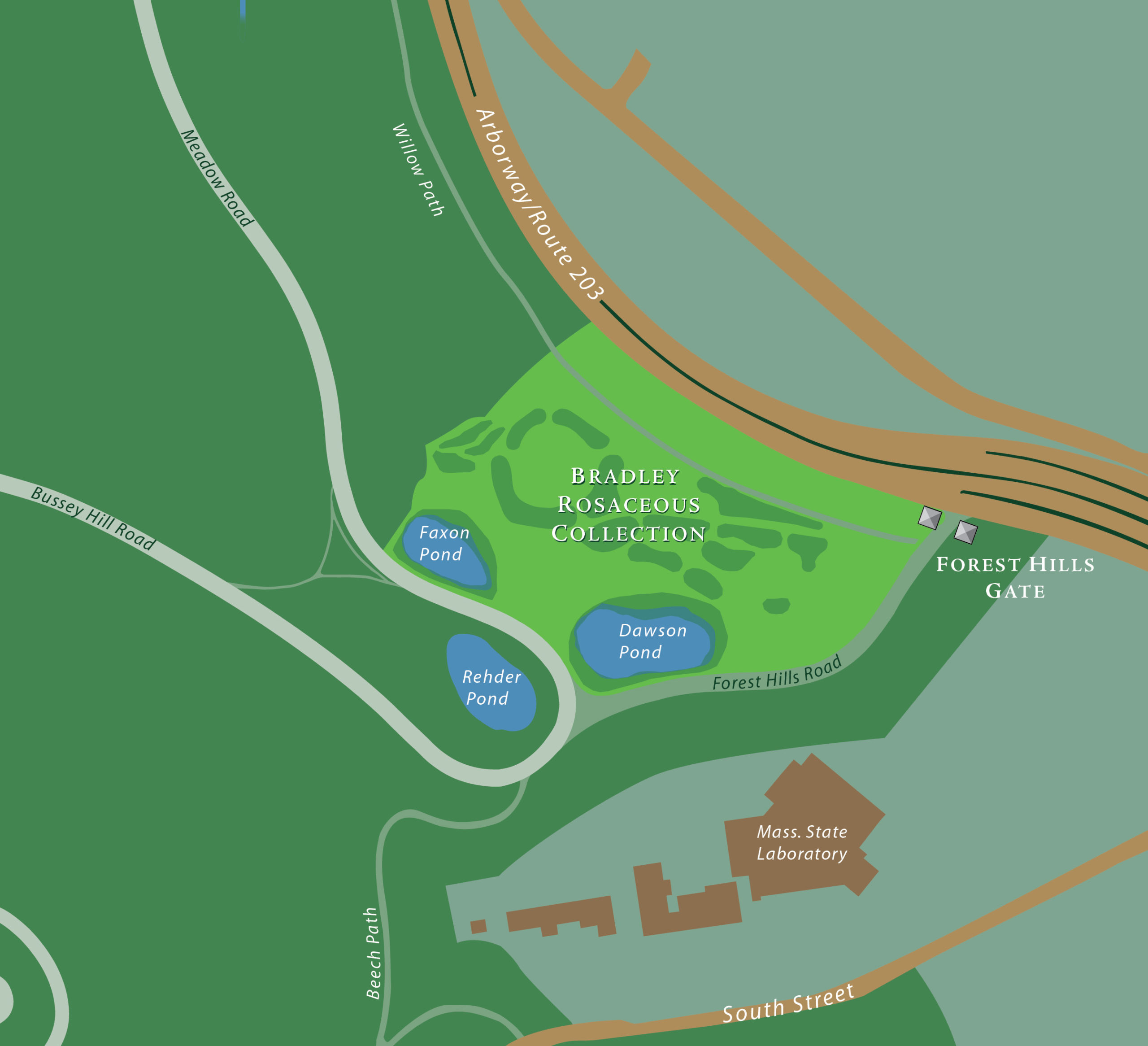 Map of the Bradley Rosaceous Collection