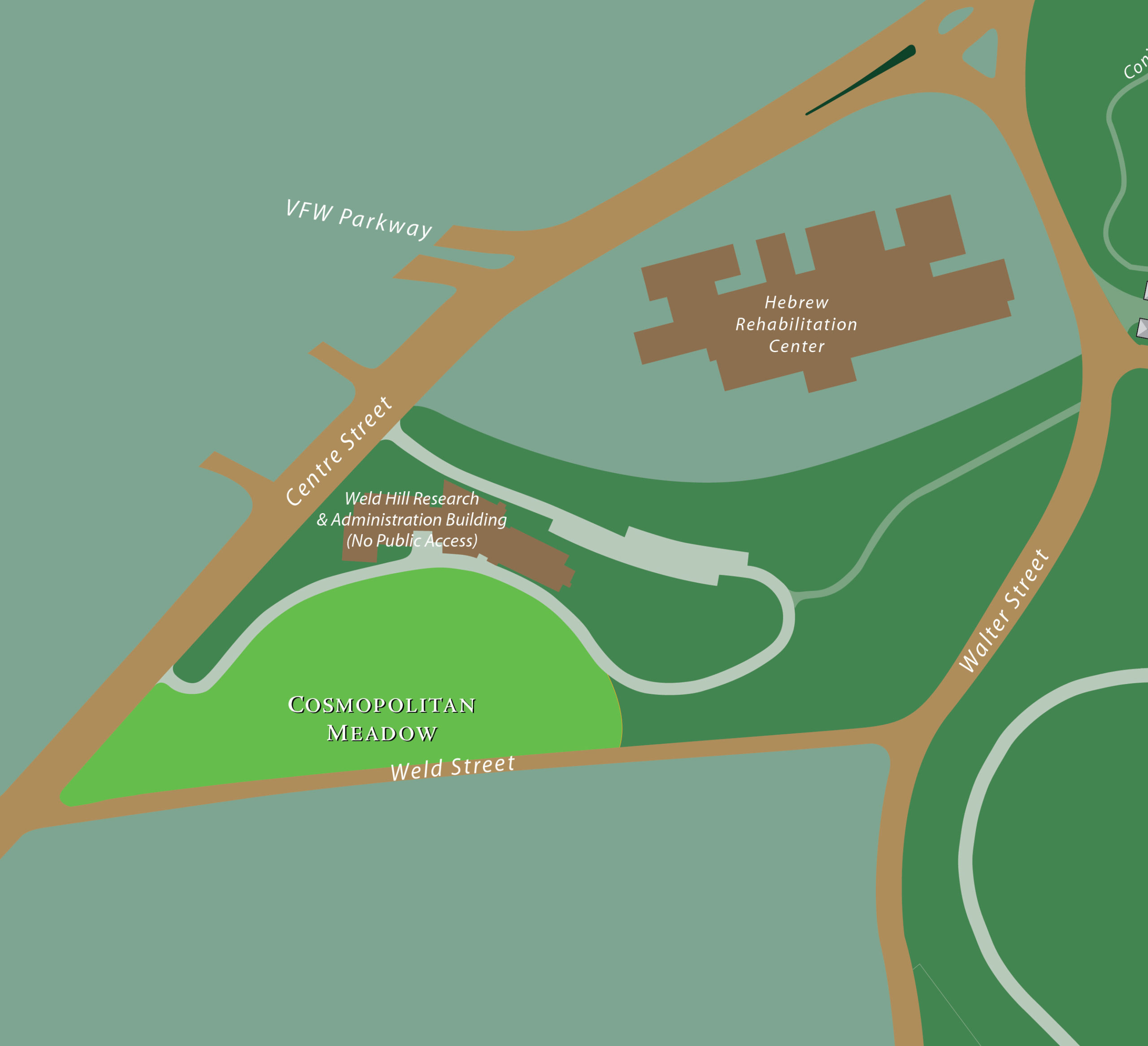 Map of the Weld Hill Cosmopolitan Meadow