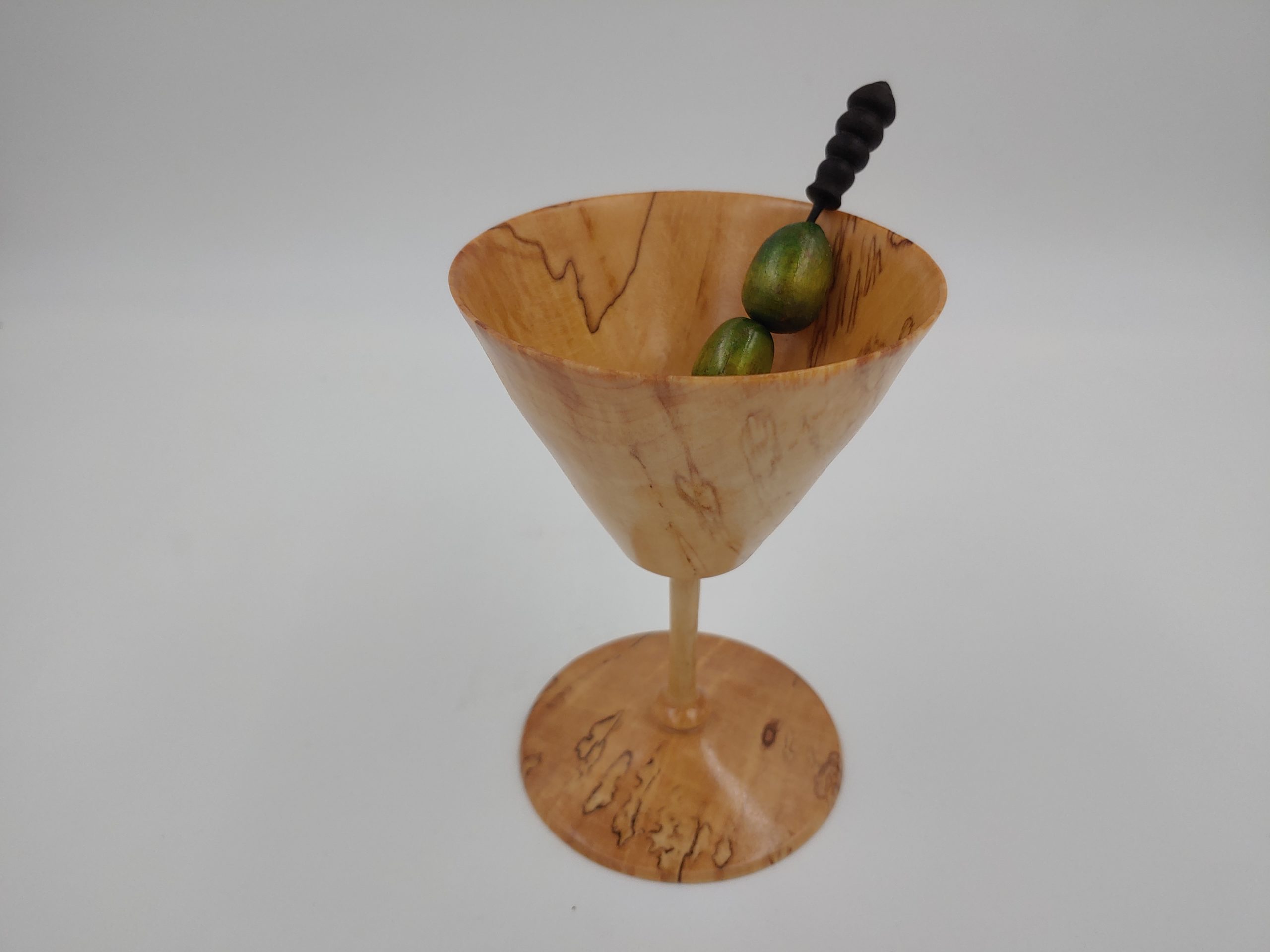 Wood Martini Glass with stirrer