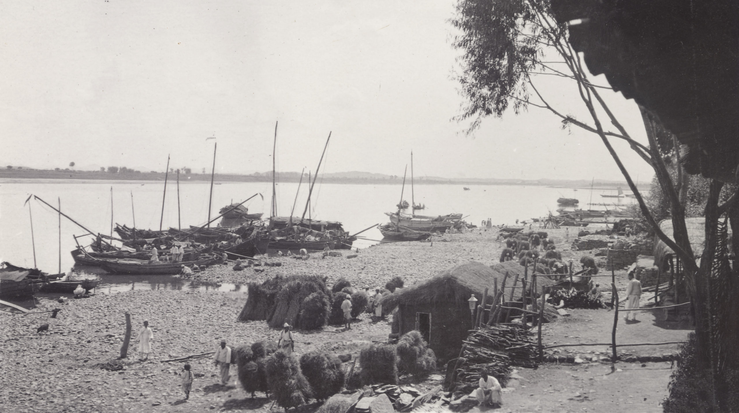 A view of the Taedong River in Pyongyang, Korea (today North Korea), in front of the Japanese inn the Mina. Photograph by John Jack, September 19, 1905.