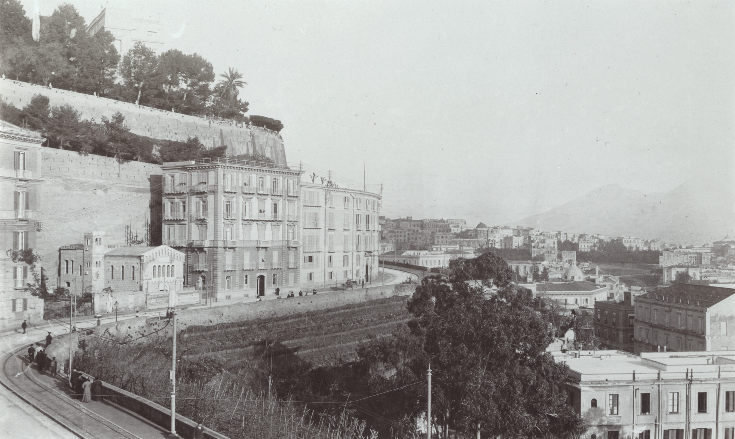 A view of Naples, Italy from the Hotel Britanique. Photograph by John Jack, December 5, 1905.