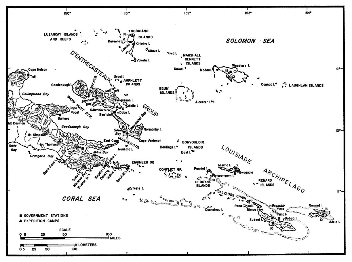 Map of the collecting area of the Fifth Archbold expedition to Papua New Guinea.