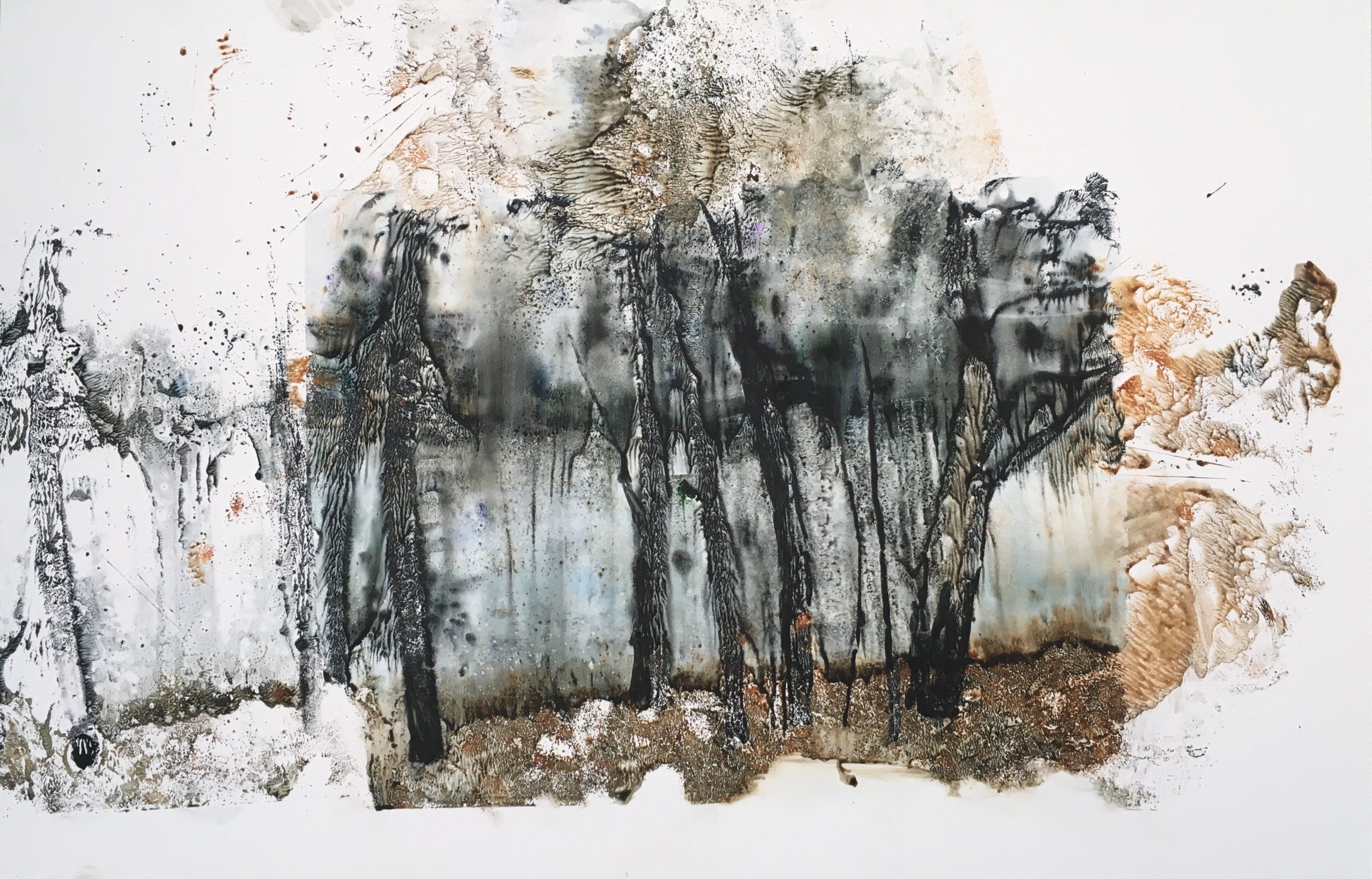 Watercolor, abstract of trees