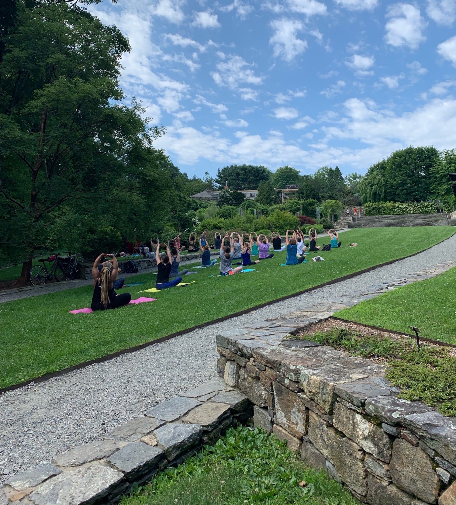 Yoga participants at Arboretum