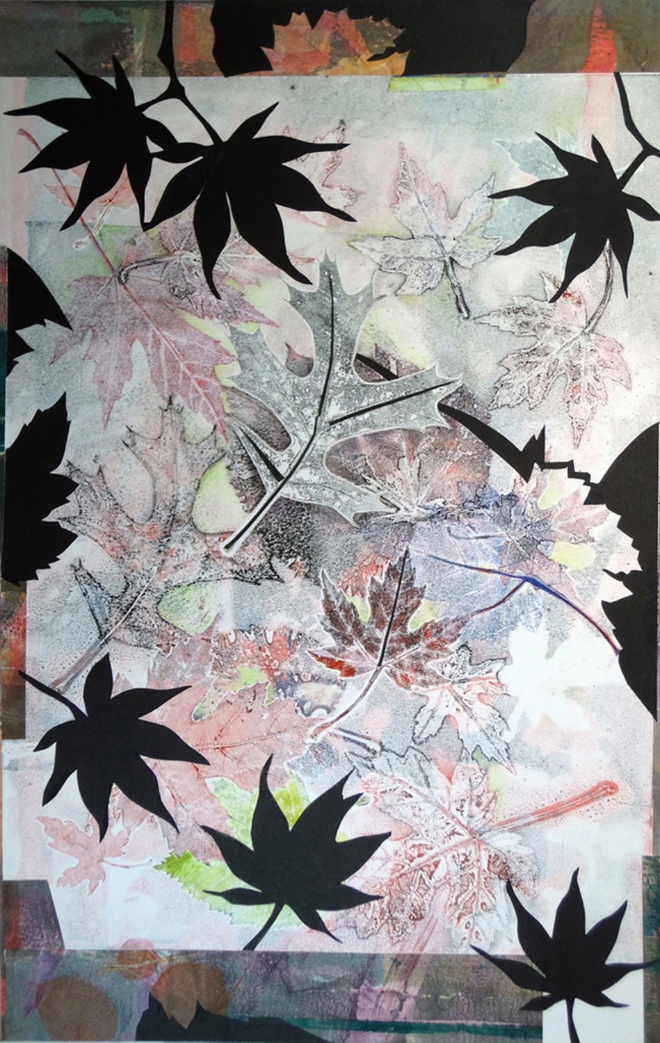 Art Print of collaged leaf shapes