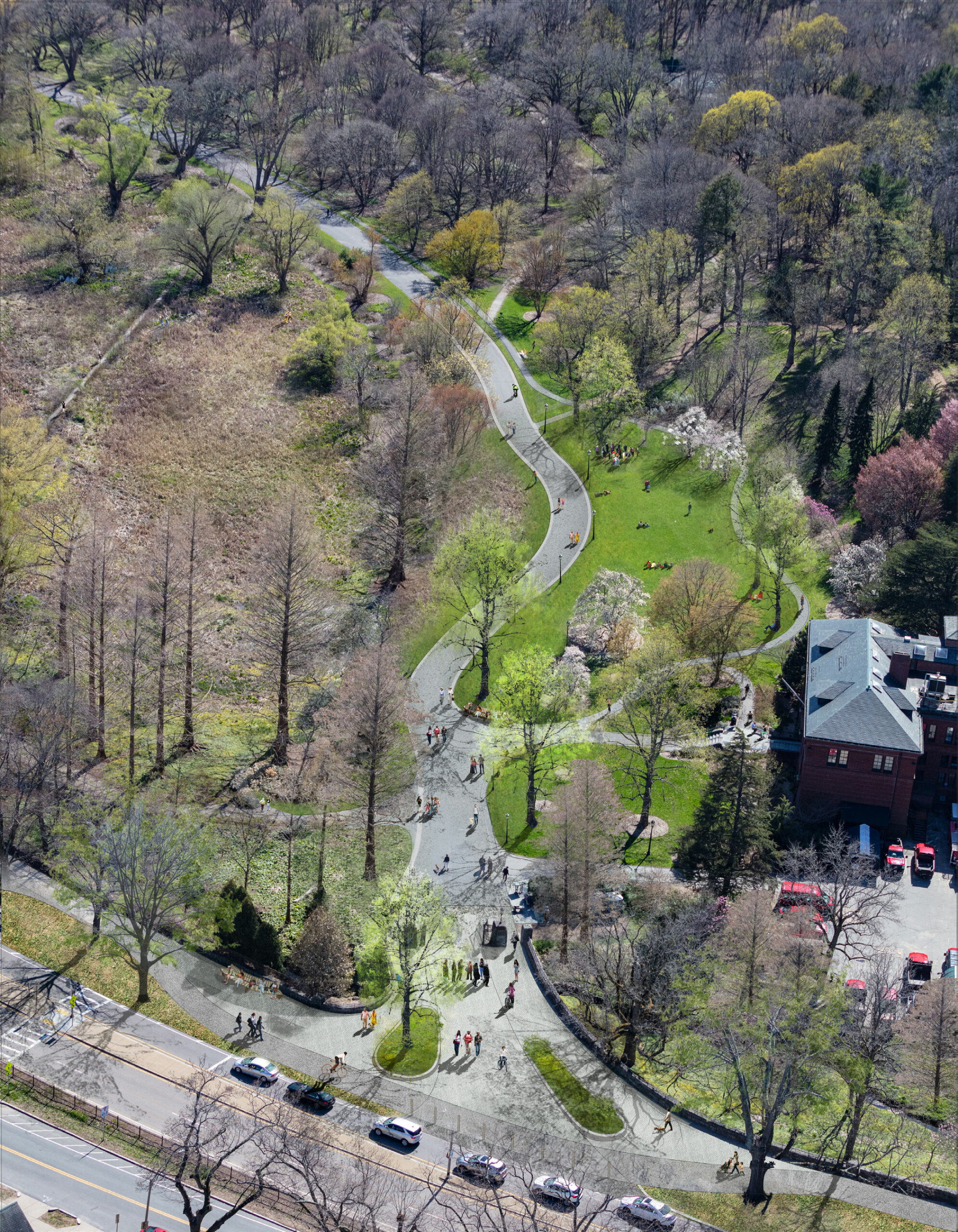 Bird's-eye view image of Arborway Gateproposed design