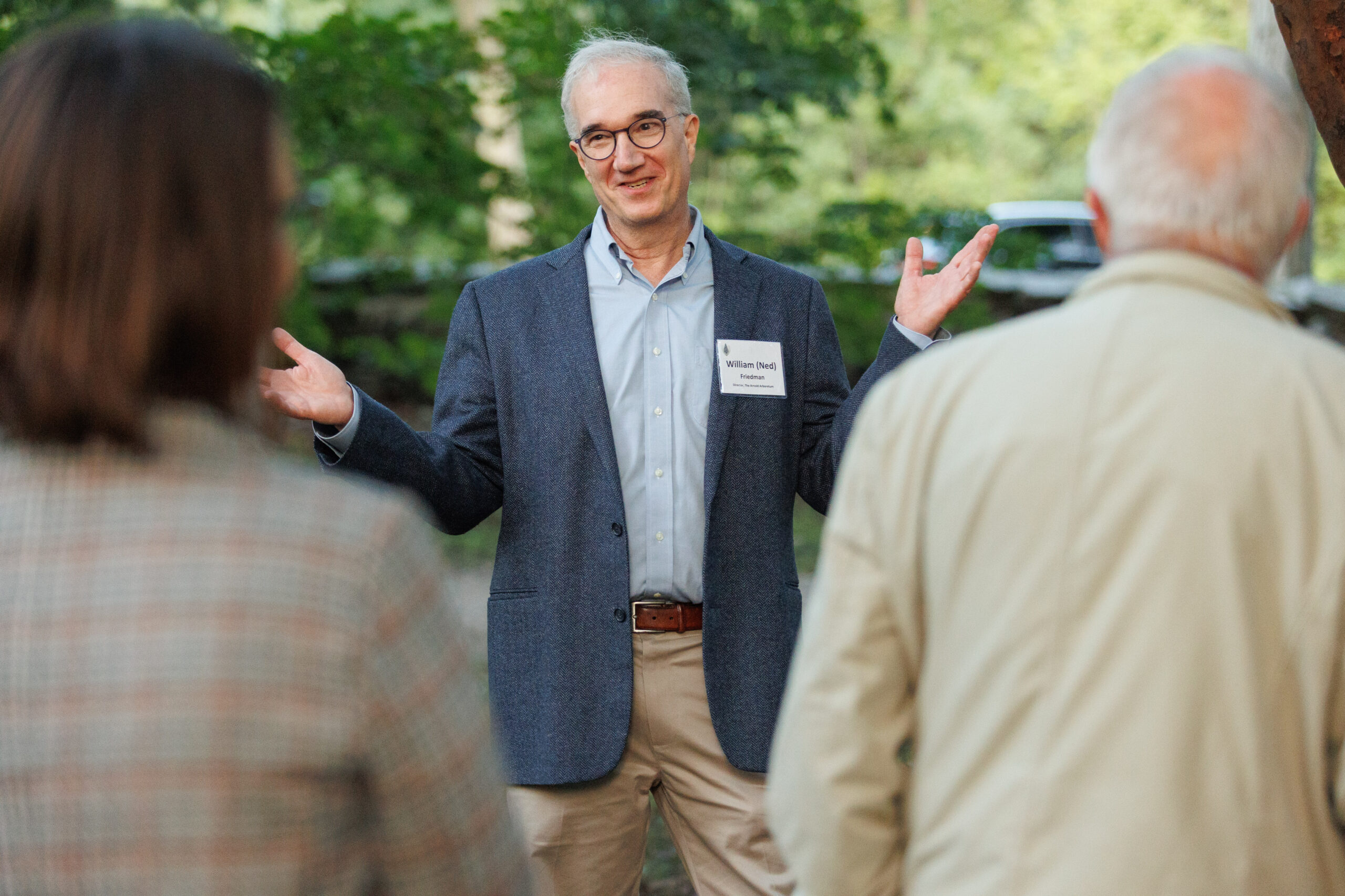 Guests enjoy a tour with Director Ned Friedman in the maple collection at Magical Meanderings Autumn Dinner, September 19, 2023
