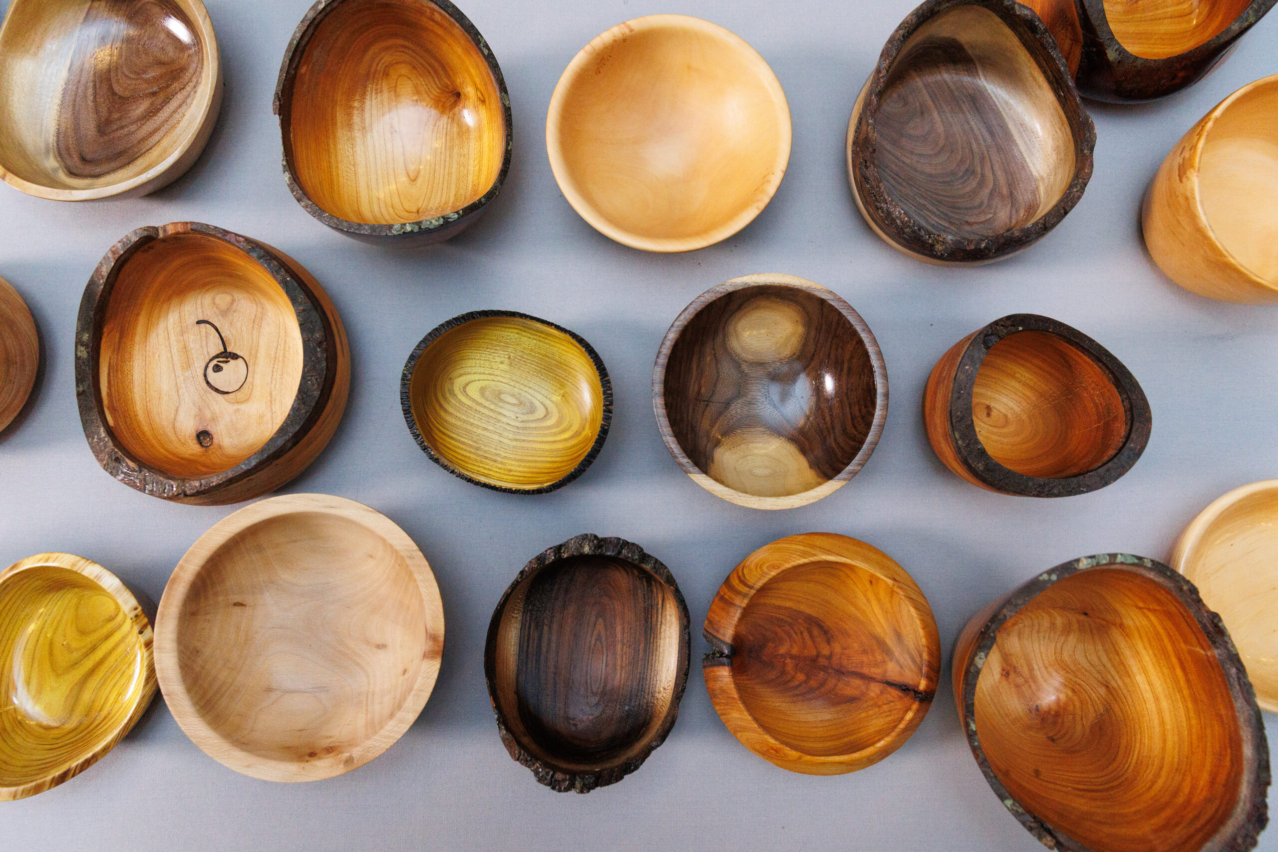 Hand-turned bowls offered as gifts to guests at Magical Meanderings Autumn Dinner, September 19, 2023