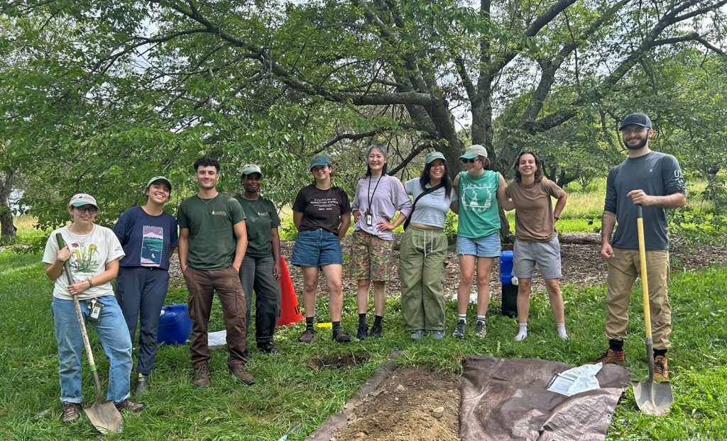 2025 Hunnewell Interns in the Arnold Arboretum landscape