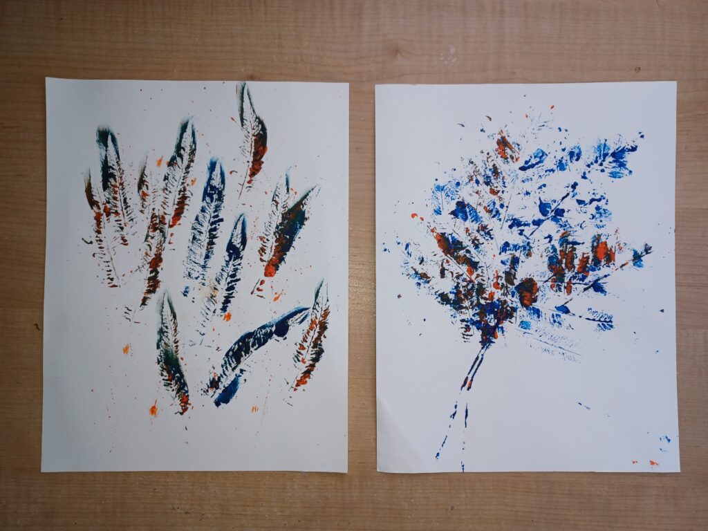Paint prints of a fern plant