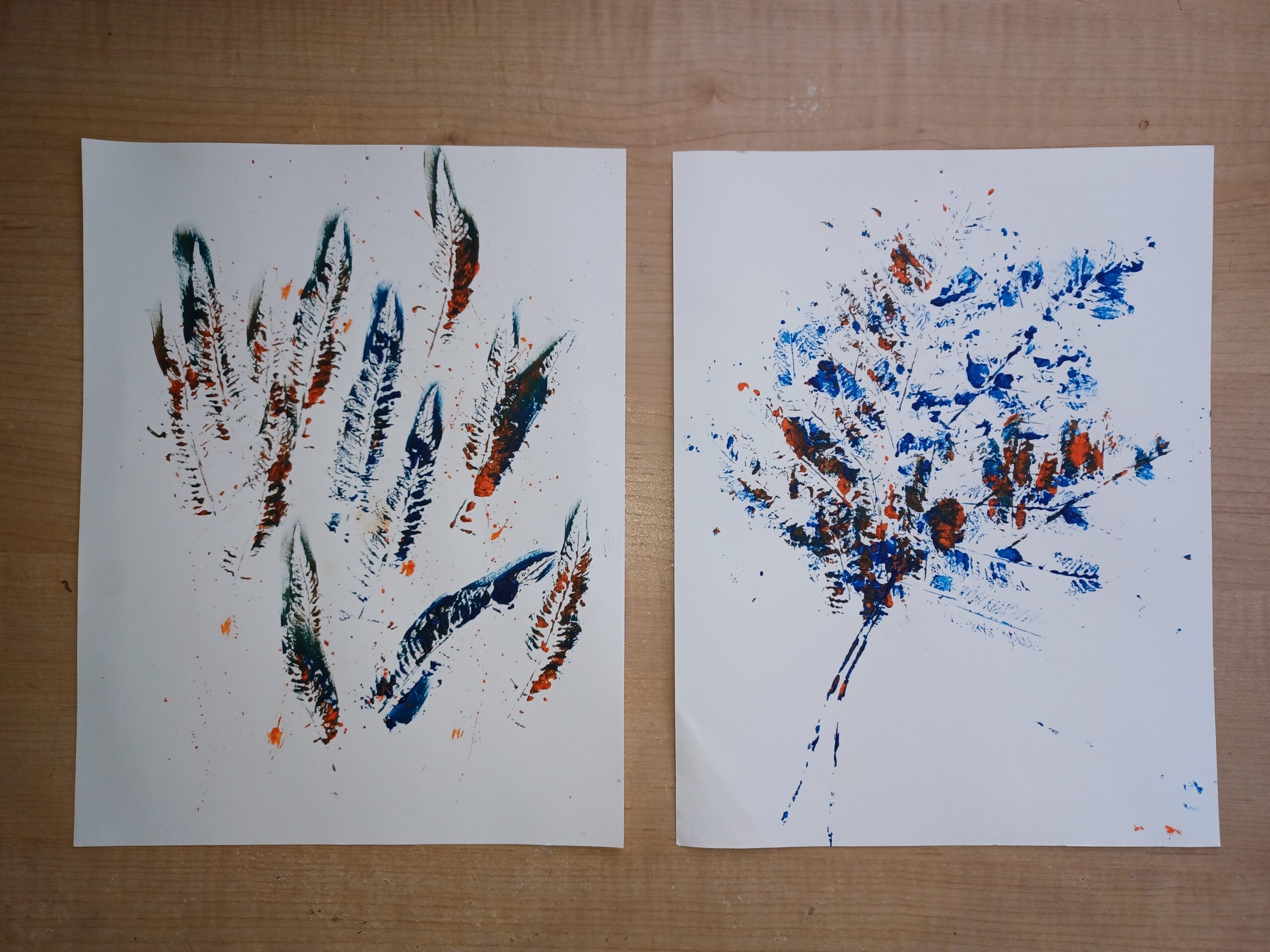 Paint prints of a fern plant