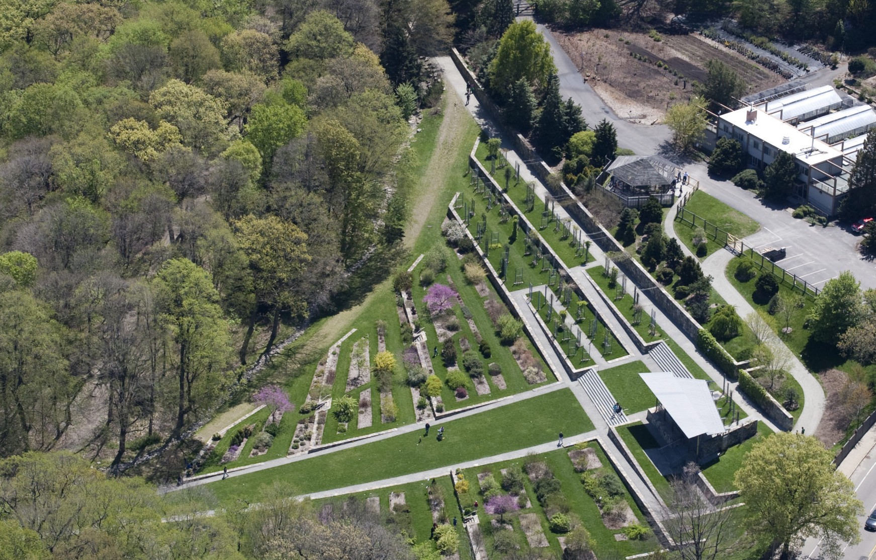 Aerial view of the Leventritt Shrub and Vine Garden