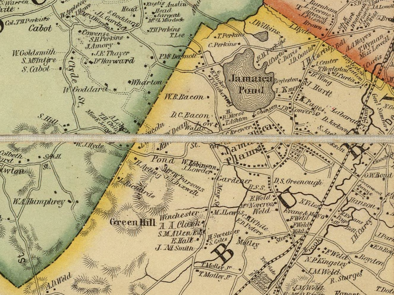 A historical map of Jamaica Plain